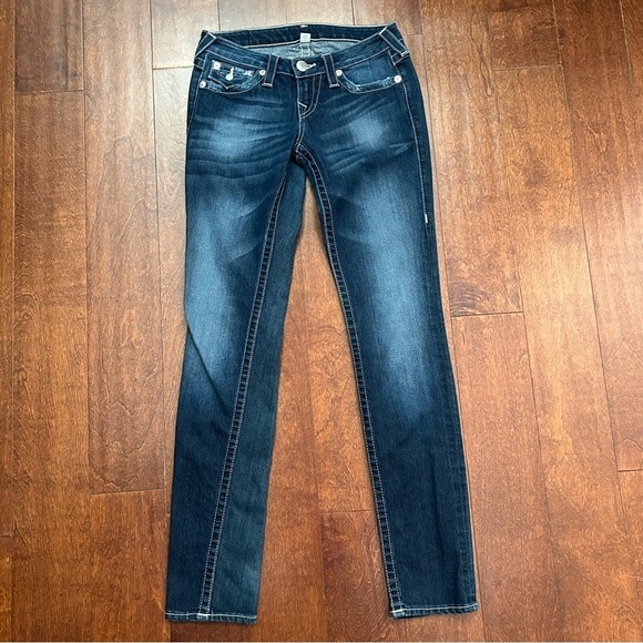 True Religion Women's Skinny Blue Jeans, Perfect for Wearing with Boots, Size 26 - Picture 1 of 16